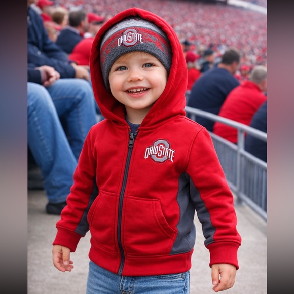 Colosseum Athletics Other - NCAA Ohio State Buckeyes Colosseum Red and Gray Hoodie Size 3T